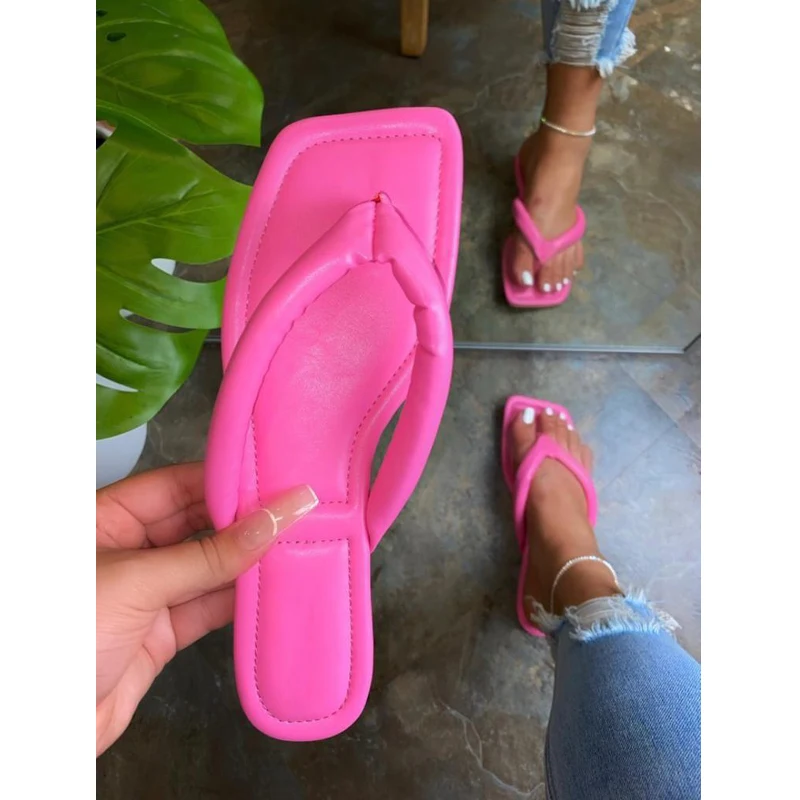 

2021 Summer New Women's Shoes Open Toe Slippers Flip Flops Flat Sandals Fashion Outdoor Beach Slippers Flat Slippers for Women