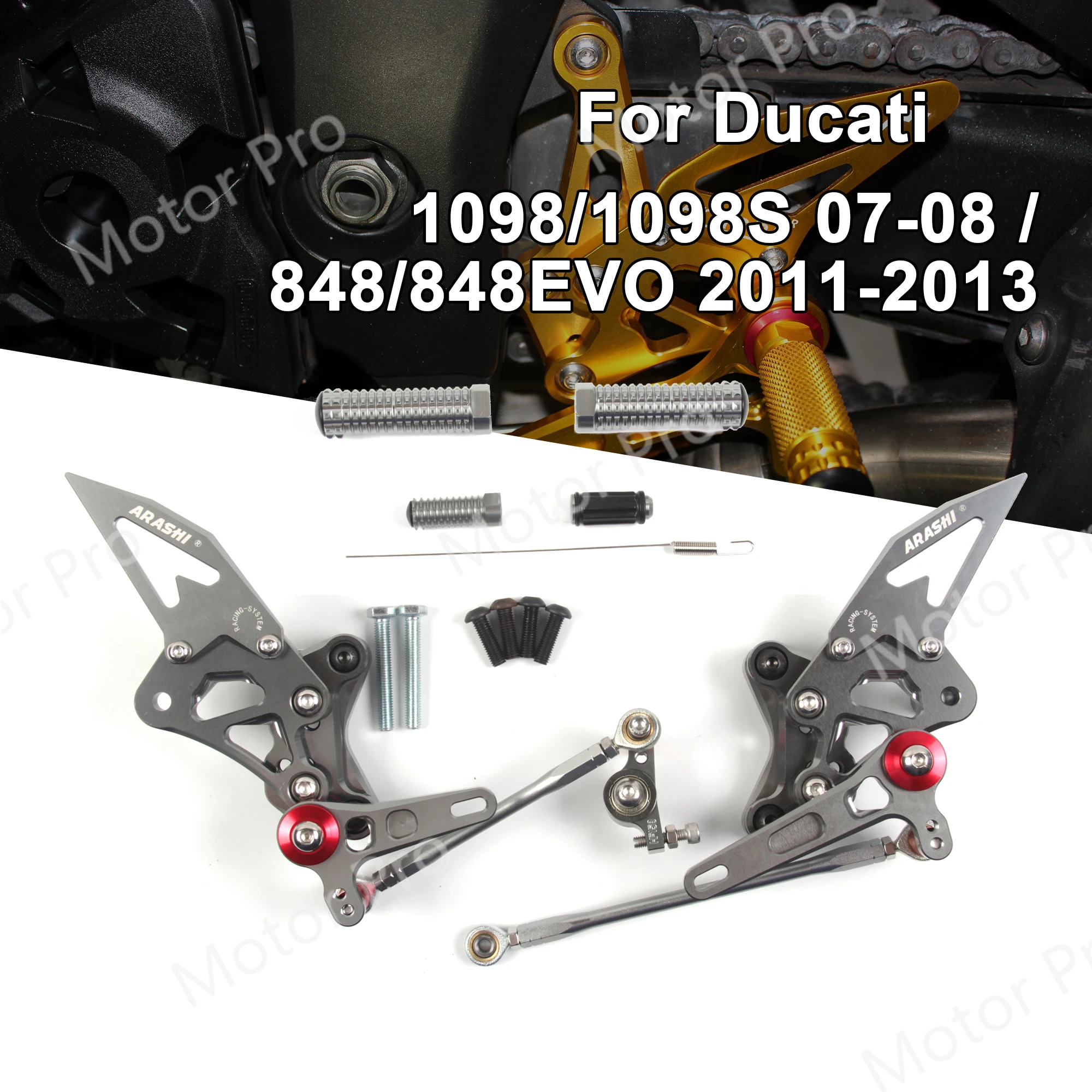 Регулируемые подножки для Ducati 1098 1098S 1098R 2007 2008 2009 аксессуары мотоциклов комплект
