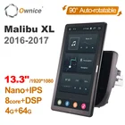 13,3 дюймов 1920*1080 Ownice Android 10,0 для Chevrolet Malibu XL 2016 2017 автомобильное радио мультимедийное видео аудио GPS авто поворотный