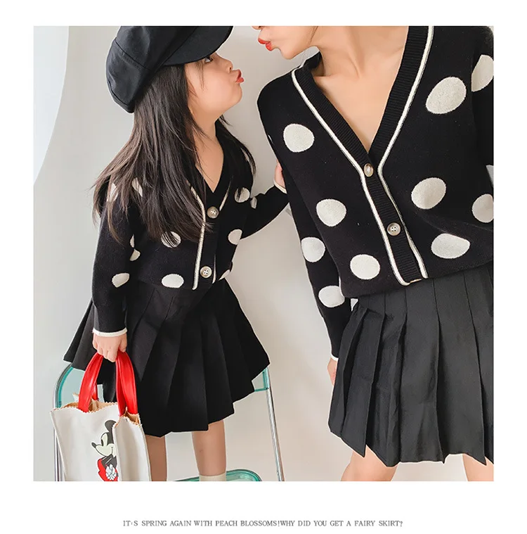 

Mother-child Long-sleeved Mother-daughter Western-style Knitted Sweater Mommy and Daughter Matching Clothes