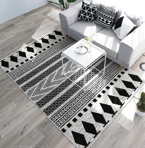 Moroccan Area Rugs for Bedroom Bedside Nordic Print Soft Flannel Floor Mat Washable Non-Slip Kitchen Door Home Decor Carpets | Дом и сад