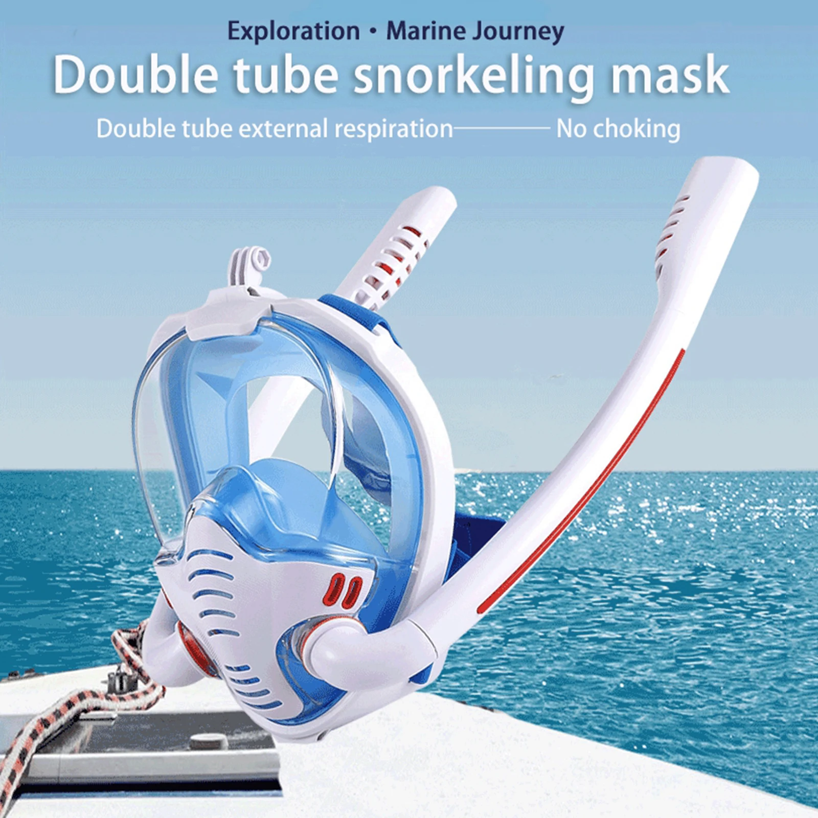 

Waterproof Full Face Snorkel Mask Safe 180 Degree Panoramic View Anti-Leak