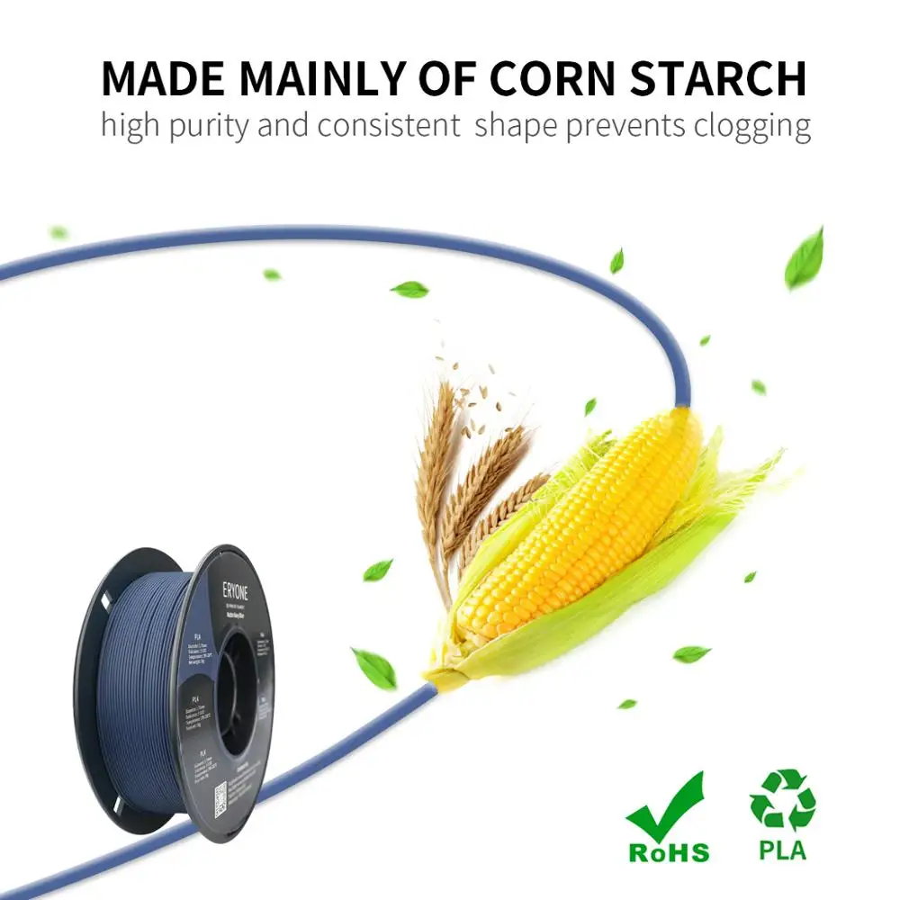 

ERYONE Matte PLA Filament 1KG (2.2LBS) 1.75mm 1.45 Density (g/cm3) Per Spool Matte Filament For 3D Printer New Arrival