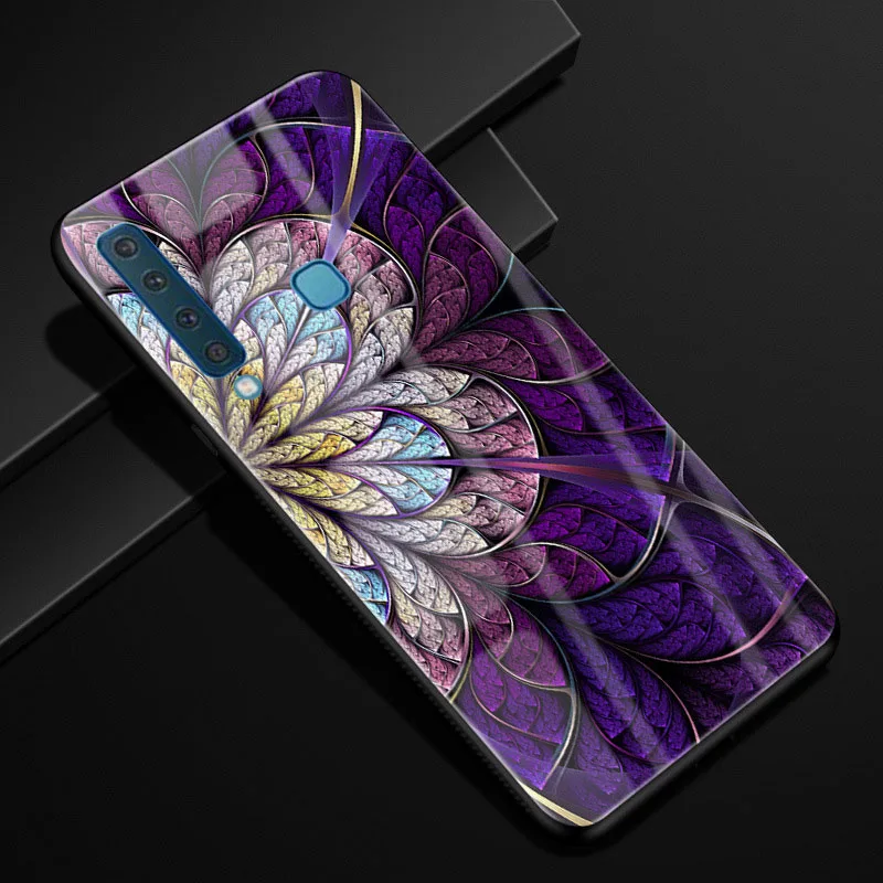 Для samsung A9 чехол A 9 PC Пластиковый стеклянный чехол для телефона черный TPU бампер чехол для samsung Galaxy A9 A920F A920 A9s - Цвет: 43