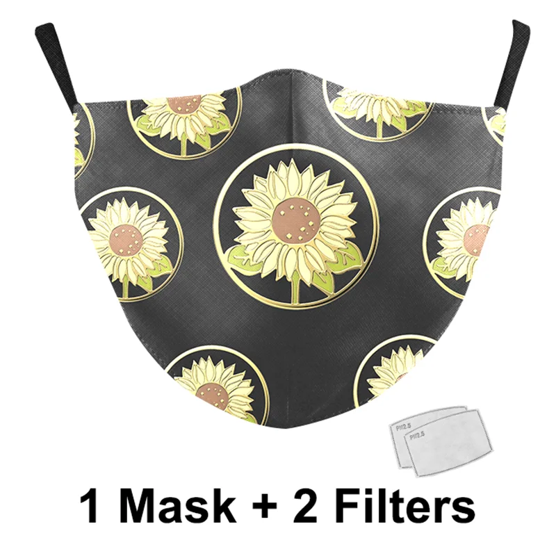 Модная Цветочная печать многоразовая дышащая полумаска для лица женщин защитная