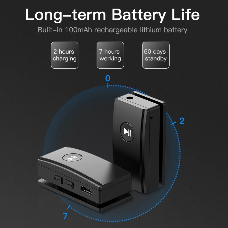 Портативный приемник Bluetooth 4 2 беспроводной стерео Aux аудиоприемник 3 5 мм