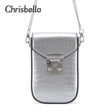 CHRISBELLA New Fashion Women Small Handbags PU Leather Cell Phone Pouch Female Long Clutch Crossbody Shoulder Bags for Ladies