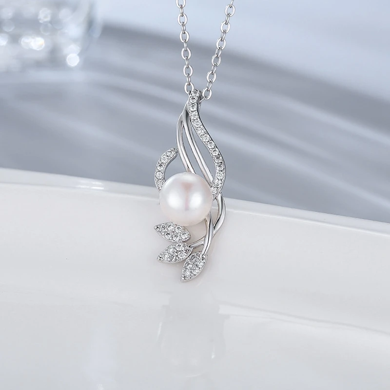 

Pure 925 Sterling Silver Women Necklaces Trendy Pearl Pendant Necklace For Women Anniversary Party Silver 925 Jewelry Gift