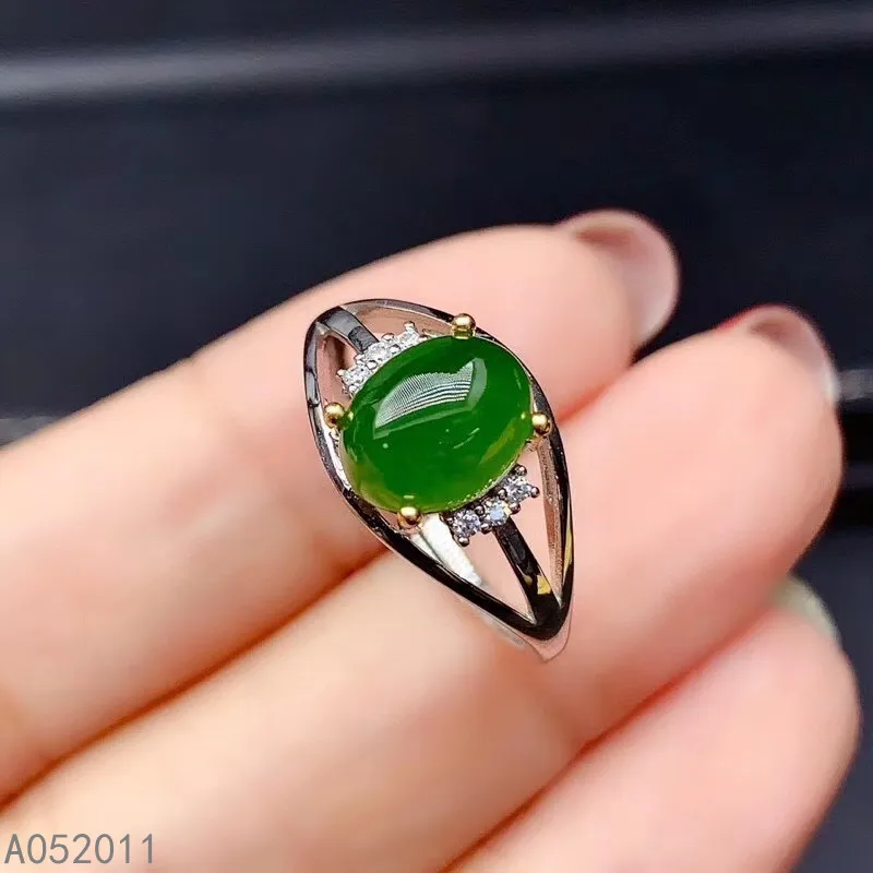 

KJJEAXCMY fine jewelry natural Jasper 925 sterling silver luxury girl new adjustable ring support test hot selling