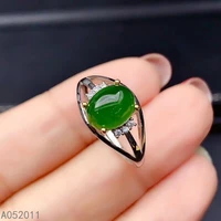kjjeaxcmy fine jewelry natural jasper 925 sterling silver luxury girl new adjustable ring support test hot selling