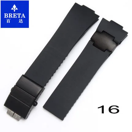 BRETA 25*12 мм водонепроницаемый силиконовый резиновый stap черный коричневый синий ремешок для часов для Ulysse Nardin морской Diver ремешки для часов
