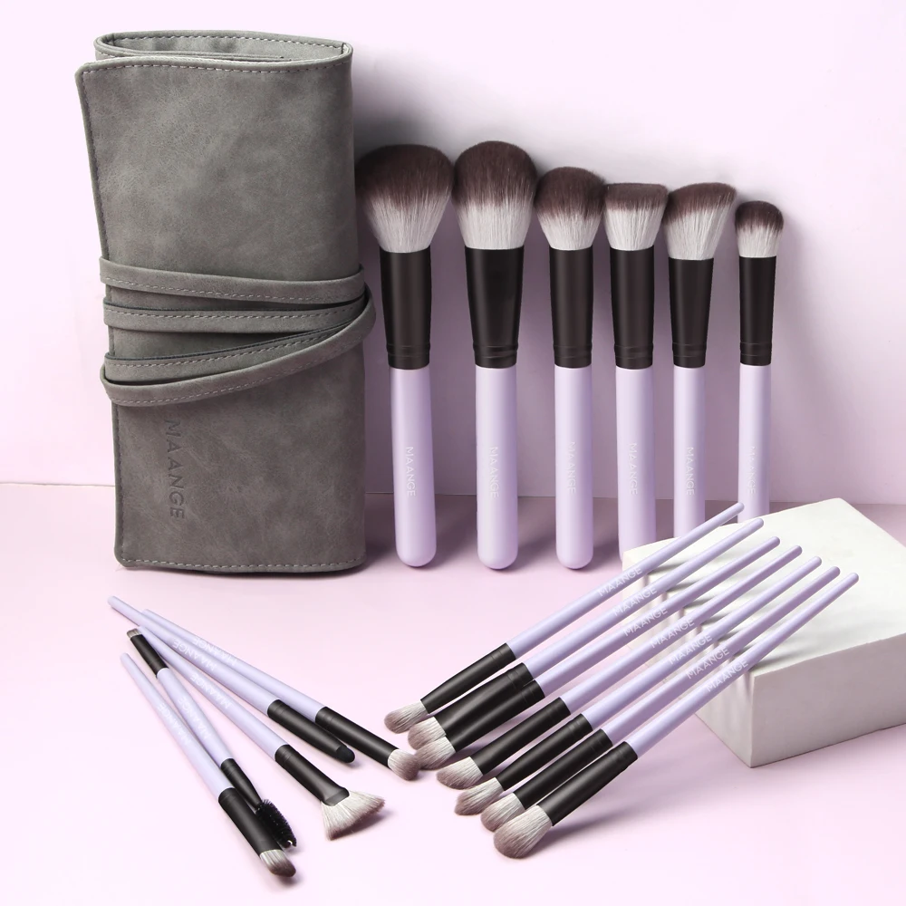 MAANGE 12/18pcs Professional Makeup Brush Set with Bag Cosmetics Tools Eye Shadow Highlighter Powder Foundation Face | Красота и