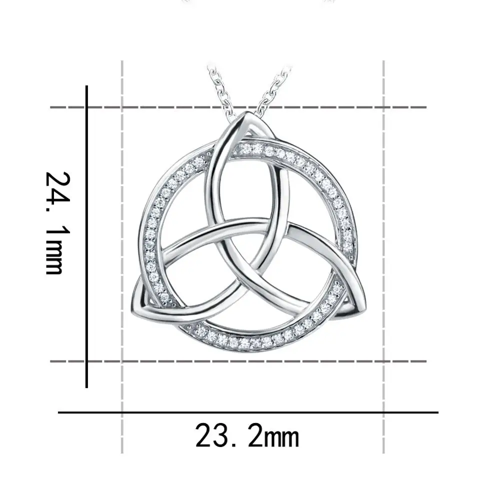 

925 Sterling Silver Oxidation Round Celtic Clear Zircon Pendant Necklace Fashion Jewelry Making Lovers Eternal Gifts Free Ship