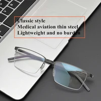 lightweight square screw less semi rimless eyeglasses men women myopia optical germany glasses frame luxury business eyewear