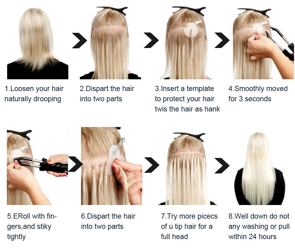MRS HAIR, 1 г/шт., 14 дюймов, 16 дюймов, 20 дюймов, 24 дюйма, накладные волосы, прямые волосы Remy Nail, кератиновые человеческие волосы, 50 шт