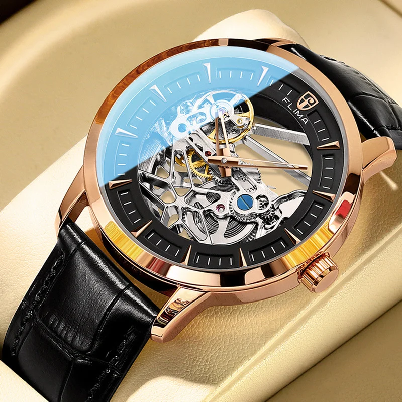 

New men's watch full automatic large hollow mechanical watch perspective waterproof pattern high grade men's Watch