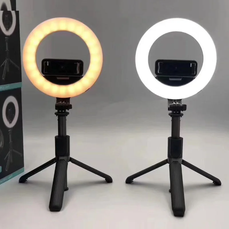 Беспроводная Bluetooth селфи палка 3 в 1 светодиодный светильник с кольцевой вспышкой