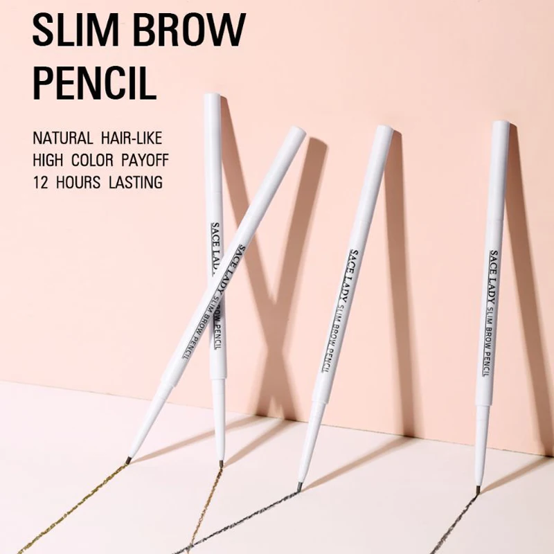 Портативный карандаш со щеточкой для бровей 4 цвета Двойные головки вращающаяся