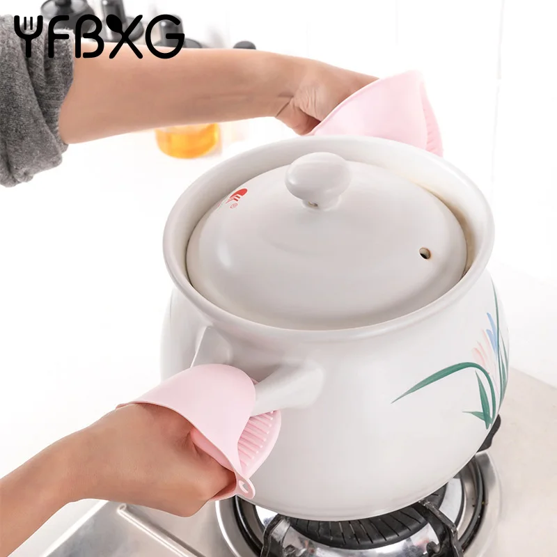 

Silicone Microwave Gloves BBQ Baking Potholders Anti-Scalding Cooking Oven Mitts Non-Slip Pot Holder Hot Grip Kitchen Accessorie