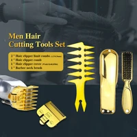 barber 4pcslot haircut tools set comb guards clipper cover beard brush kit barbershop accessories for men salon hairdresser kit