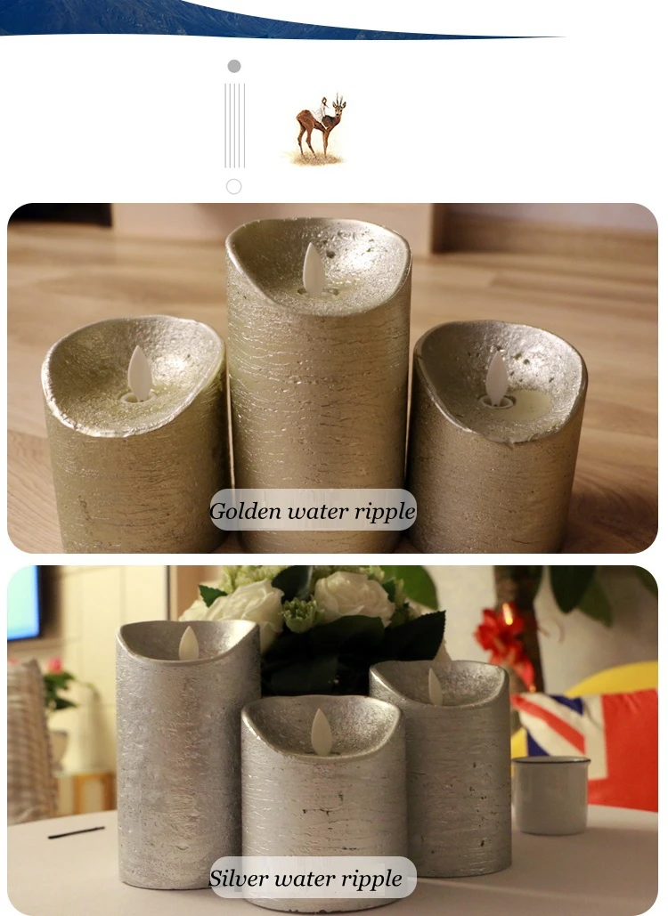 LED Electronic Dancing Flameless Candle Light Simulation Candle Battery Operated Wedding Festival Home Decor Water Ripple lamp