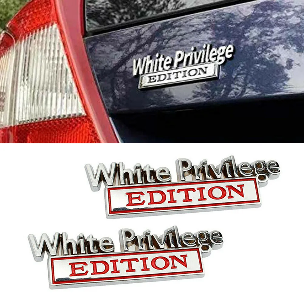 

Body White Privilege Edition Car Decor Fender Never Fade Rear Box Sticker Universal Waterproof