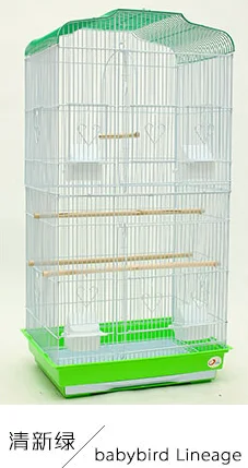 green 47.5x36x93cm Крупная клетка для разведения попугая Тигровая кожа Роскошная клетка для птиц металлическая двухслойная вилла Птичий дом товары для птиц украшение для клетки - Цвет: green 47.5x36x93cm