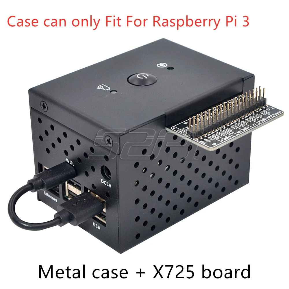 X725 Board and Case 52Pi X725 плата управления питанием и UPS шляпа(18650 мощность) безопасное выключение Алюминиевый Чехол Плата расширения для Raspberry Pi 4 B/3B+/3B - Color: X725 Board and Case