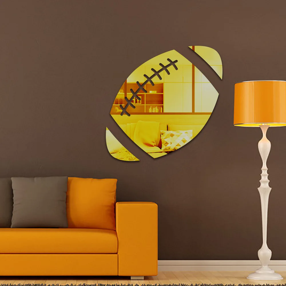 

Rugby DIY Wall Stickers Decor for Kids Childrens Room Wall Art Mural Sports Sticker Acrylic Mirror Surface Self Adhesive Decal