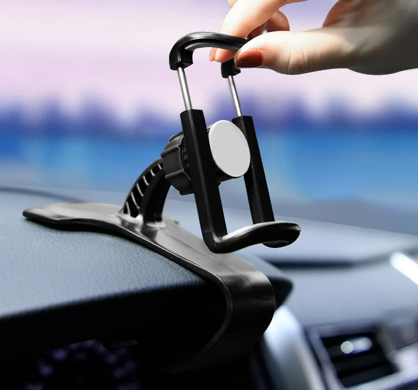 

Car Phone Holder Dashboard Sun Visor Clip Mount Spring Snaps Stand 360 Rotation Auto Universal GPS Mobile Phone Bracket