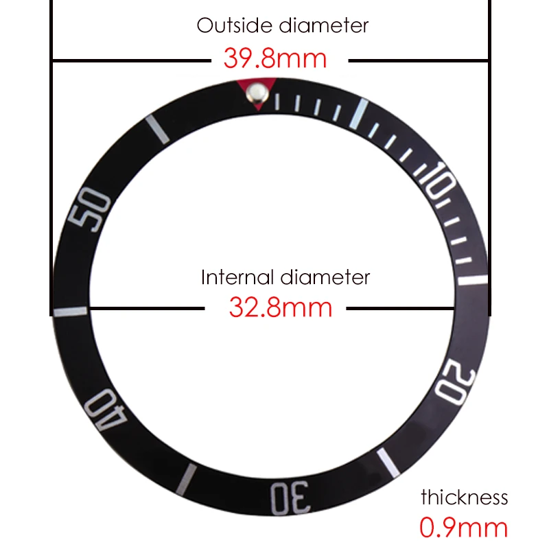 Алюминиевая Вставка для циферблата 39 8 мм черный синий красный серебристый