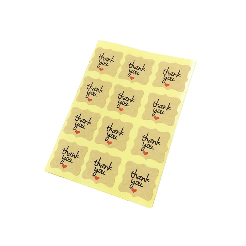 1200 шт./лот крафт-бумага спасибо упаковочная этикетка Уплотнительная наклейка