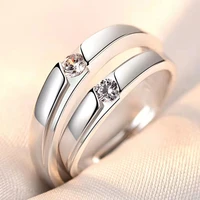 couple open metal ring set silver glossy minimalist design elegant and exquisite mens and womens party wedding accessories