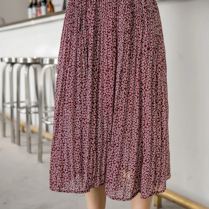 Женское шифоновое платье-макси с длинным рукавом и цветочным принтом | Женская