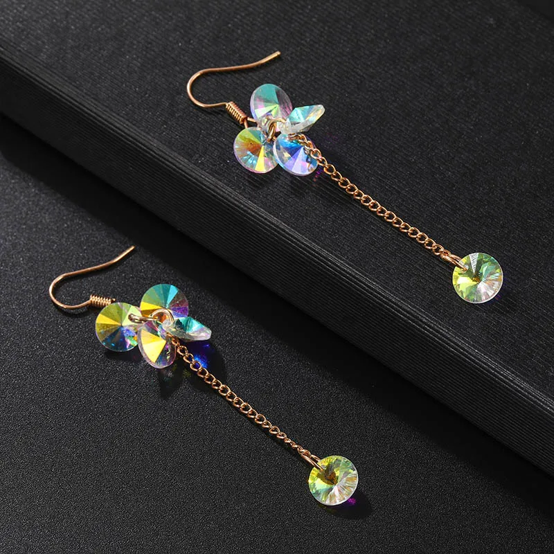 2019 корейские золотые длинные цепочки серьги с кисточками висячие подвески