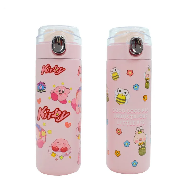 

Kawaii Kirby Star Game Peripheral Series Kirby Stainless Steel Mug Cute Pink Student Water Cup Boy Girl Gift