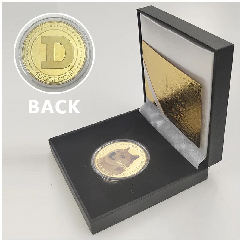 1 шт., криптовалюин DogeCoin TRX Lumen Ada Ripple Dogecoin Cardano, криптовалюин, Litecoin, криптовалюта, металлическая монета с черной коробкой