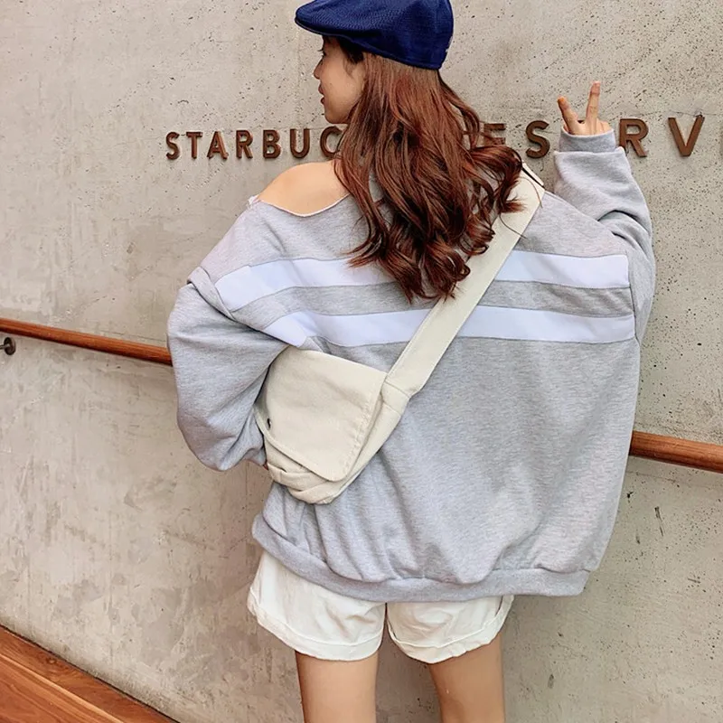 Женская толстовка в стиле хипстер повседневная одежда Корейском с длинным