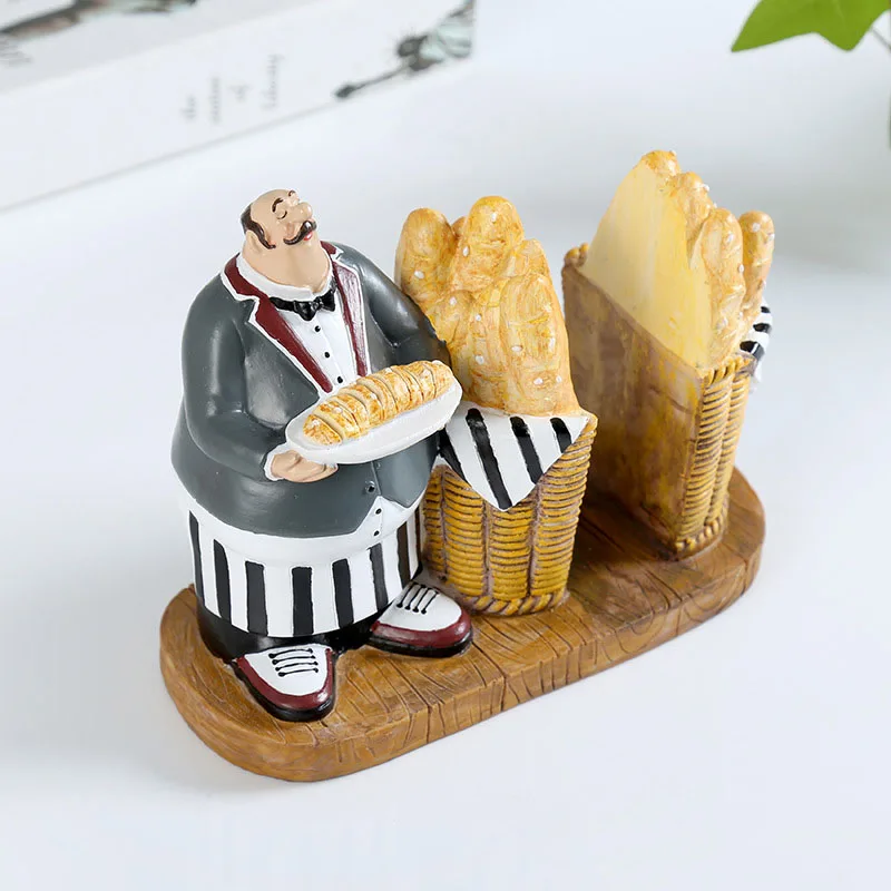 

Eco-friendly Resin Chef Ornaments Home Kitchen Decoration Accessories Desk Decor Figurines Miniature Model Restaurant Sculpture