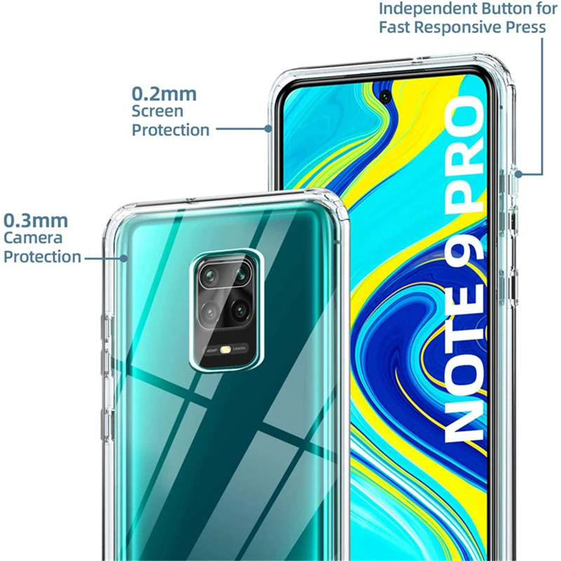 Чехол для сотового телефона Xiaomi Redmi Note 10 Pro Max 9S 8T 7 9T 9A 9C 8A 7A 6A 5 Plus K30 K20 прозрачный