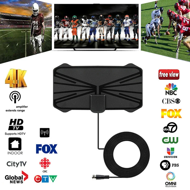 

80 миль 1080P HD DVB-T2 HD TV 4K Антенна комнатная цифровая ТВ антенна высокое качество телевизионная антенна Аксессуары для усилителей