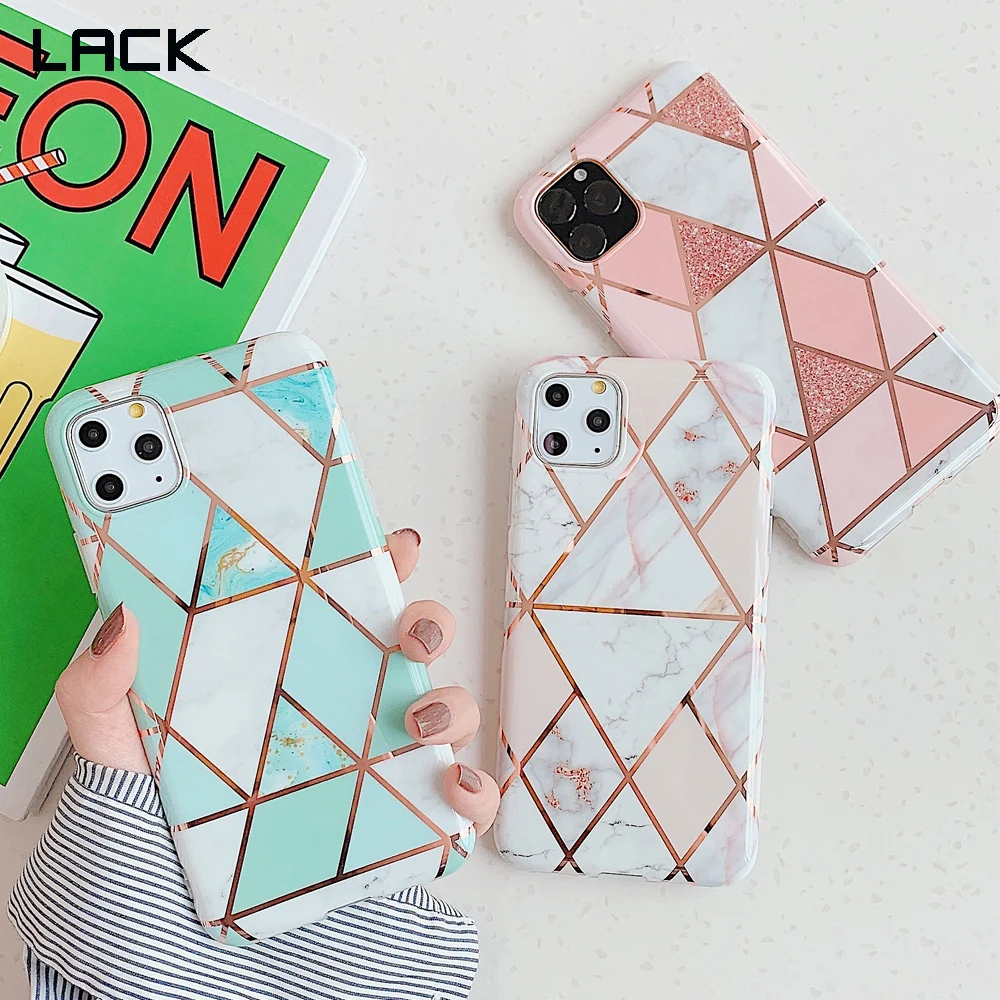 Чехол LACK для iphone 11 11Pro Max блестящий геометрический мраморный чехол телефона X XS XR 7 8