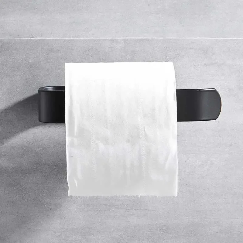 

Acrylic Toilet Paper Holder Tissue Rack Wall Mounted Bathroom Kitchen Roll Holder Paper Tissue Rack Hook Modern Black Hanger