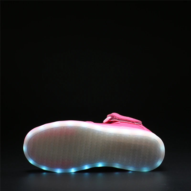 IGxx High Top LED Light Up Shoes For Kids Best Gift USB Charging Glowing Pink Girls Child Luminous Sneakers Boys | Детская одежда и