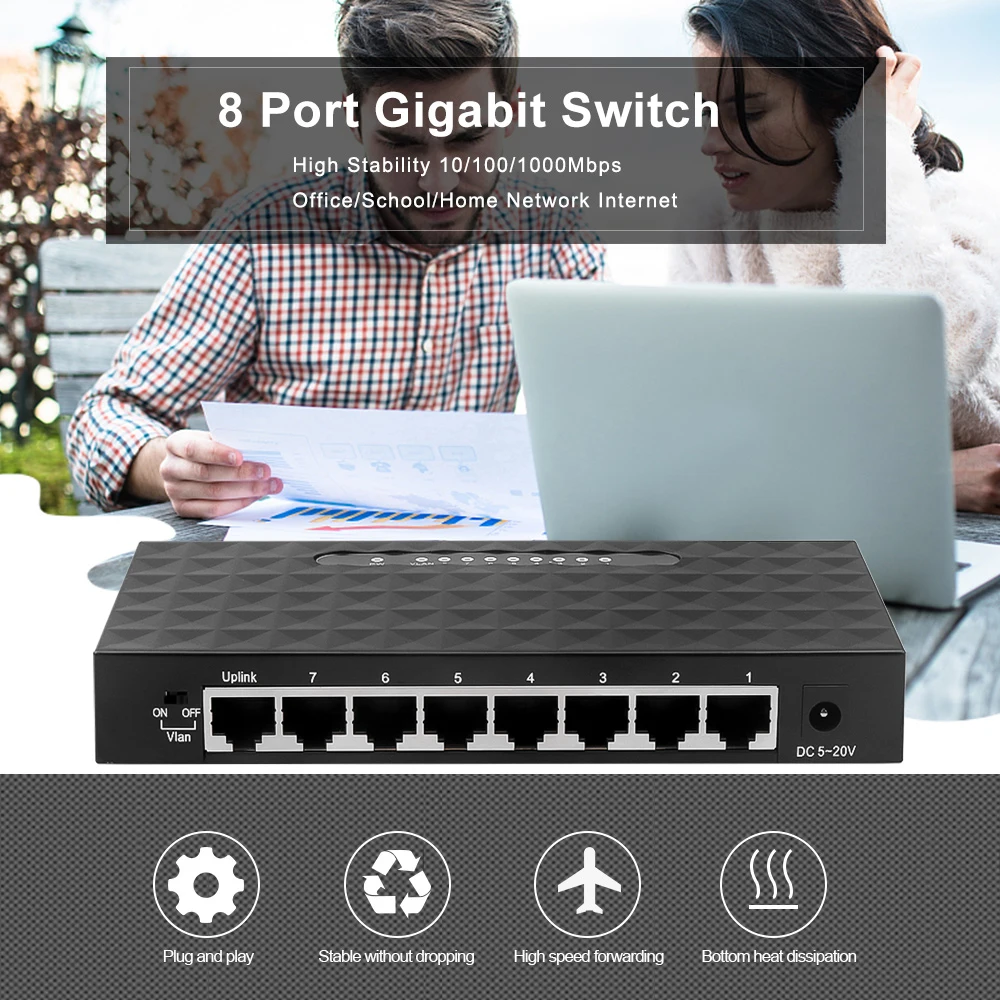 Сетевой коммутатор с 8 портами 10/100 Мбит/с|gigabit network switch|network switch8 port |