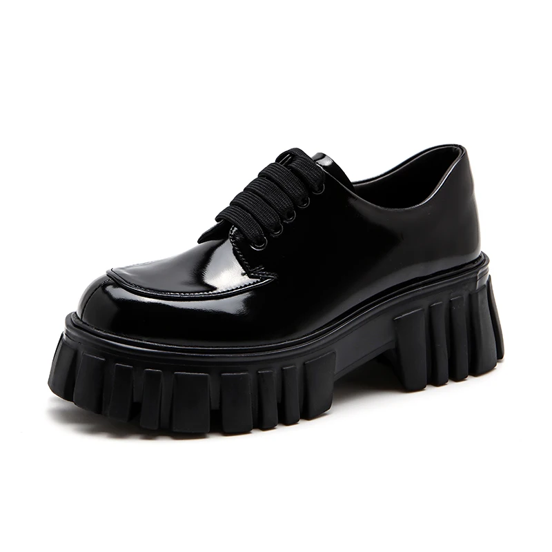 

Lolita Shoe Woman Platform Patent Leather Women's Cosplay High Heels Ladies Black Pumps Female Round Toe Woman Non Slip Footwear