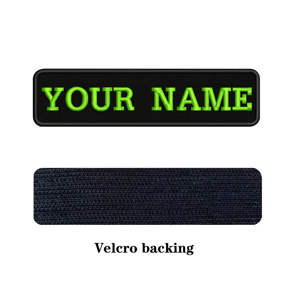 light green-Velcro На заказ Вышивка имя заплатка с текстом 10 см* 2,5 см значок железная или пришить или липучка Подложка для одежды брюки рюкзак шляпа - Цвет: light green-Velcro