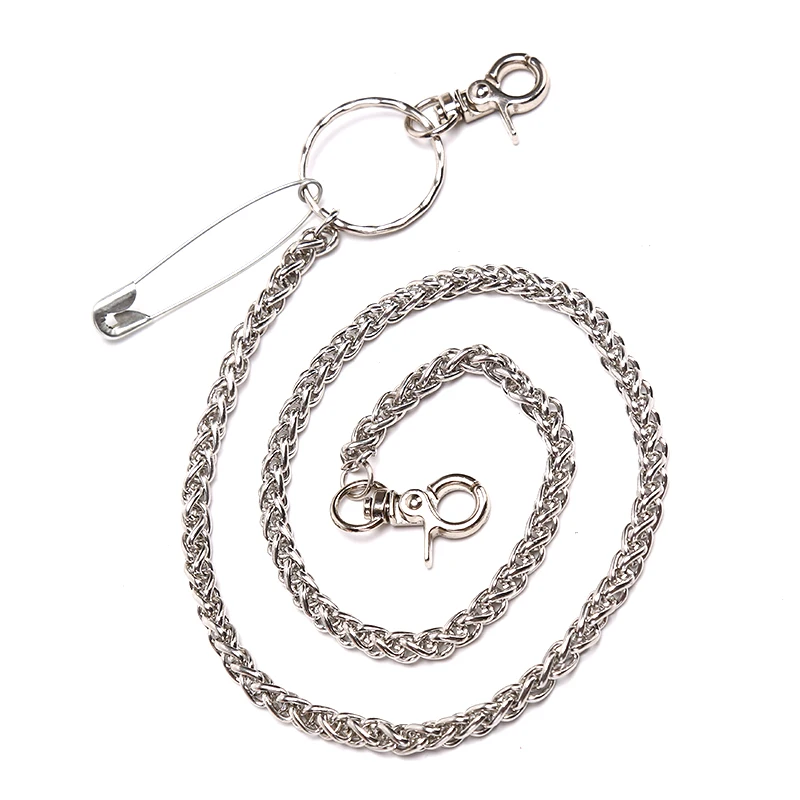 

Панк Хип-хоп трендовая цепочка на талию Модная ретро Серебряная Металлическая Булавка кольцо клип брелок дизайн джинсы аксессуары для одеж...