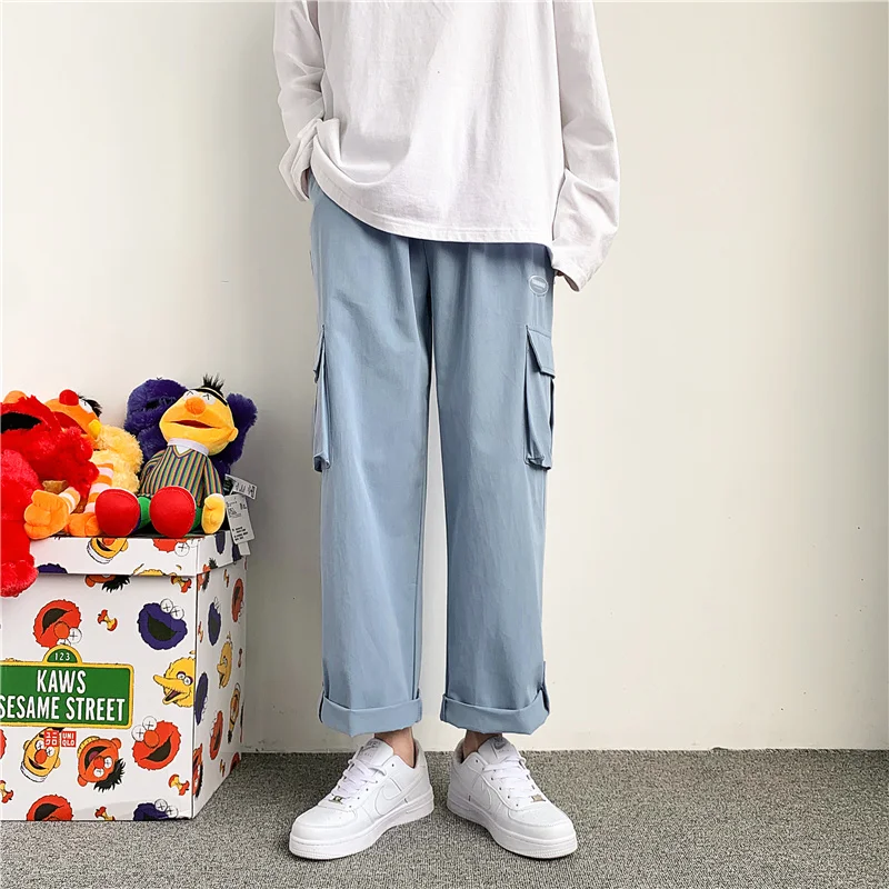 

Casual Pants Retro Hombre Ankle-length Tooling Trousers Men Oversize Design Loose Cargo Pant Streetwear Japanese Style Harajuku