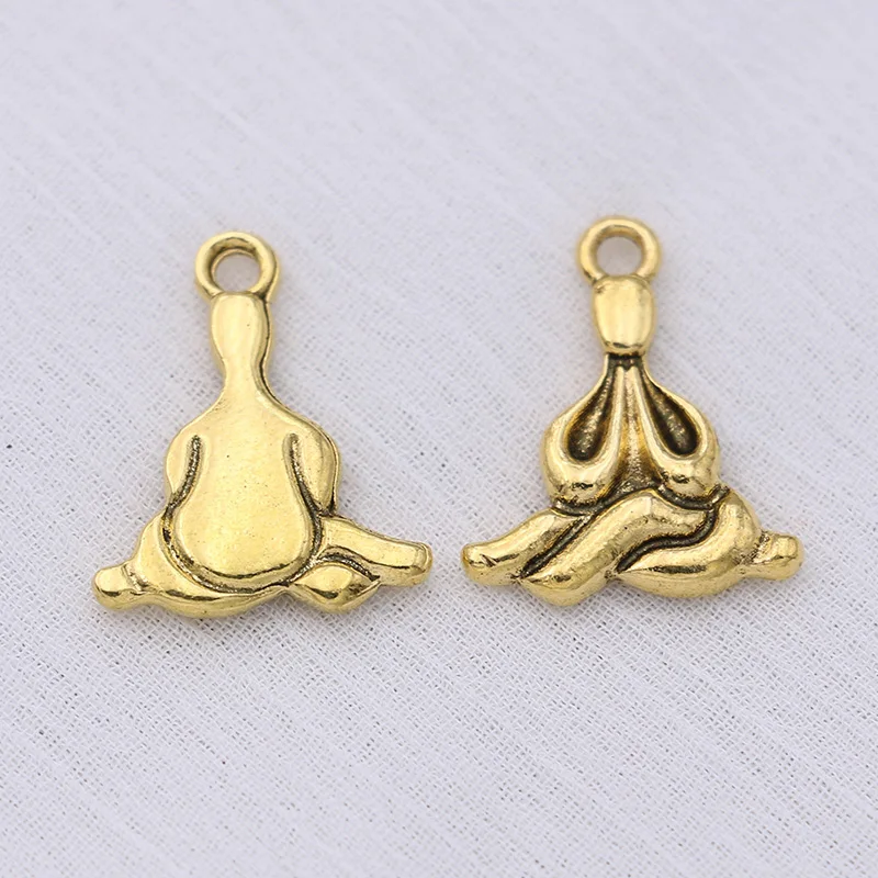 Очаровательные Подвески для йоги и Будды золотого цвета 20 шт. изготовление